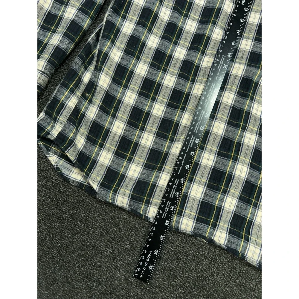 LL Bean Flannel Shirt Men's 2XL Button Down Green Plaid Traditional Fit Gorpcore